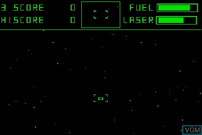In-game screen of the game Cylon Attack on Acorn Atom