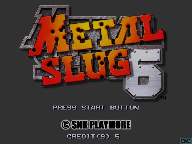 Title screen of the game Metal Slug 6 on Atomiswave