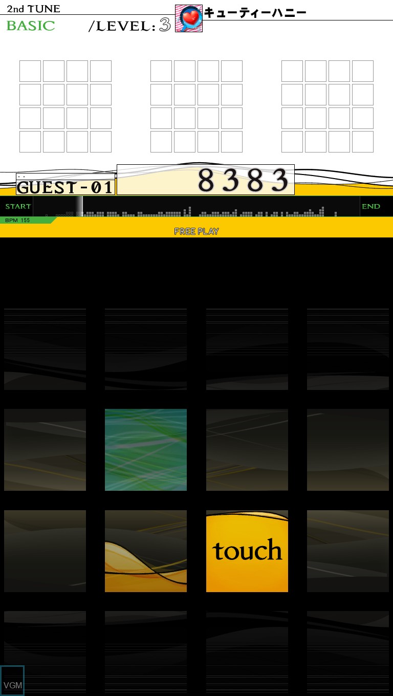 In-game screen of the game JUBEAT Knit on Konami Bemani PC Type
