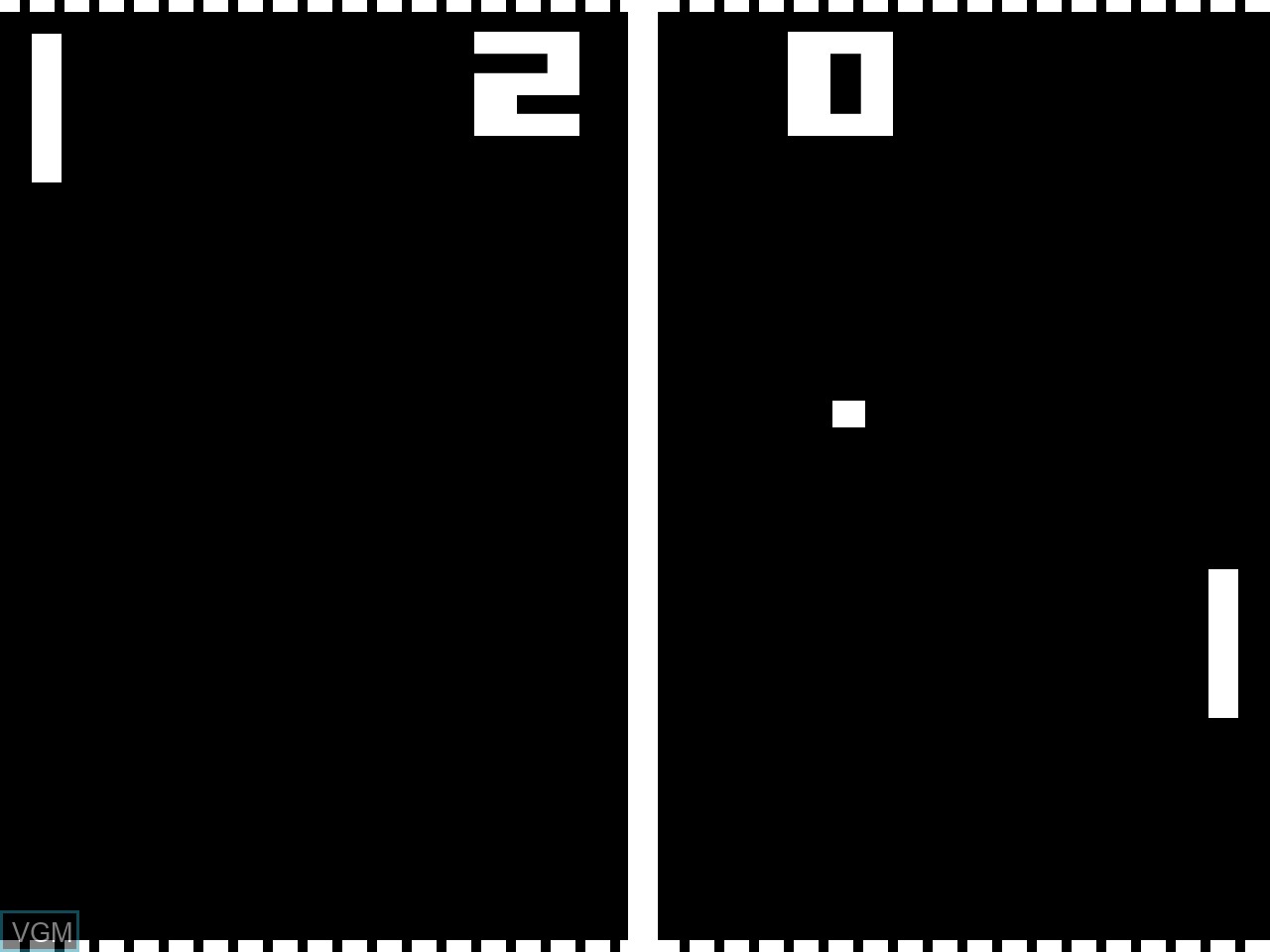 In-game screen of the game Tennis on Coleco Telstar