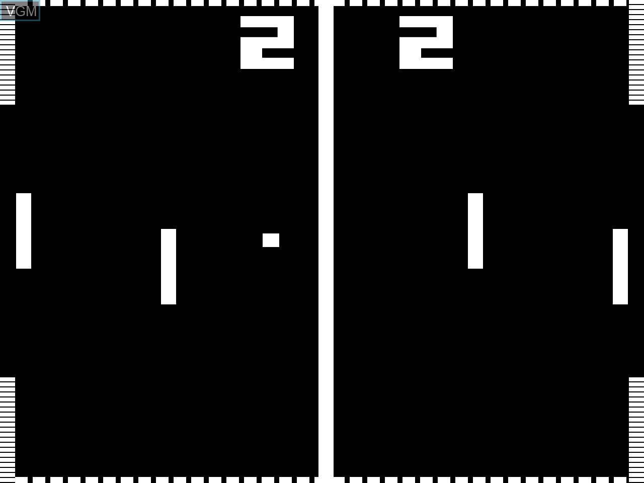 In-game screen of the game Hockey on Coleco Telstar