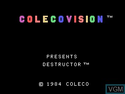 Title screen of the game Destructor on Coleco Industries Colecovision