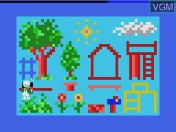 In-game screen of the game Smurf - Paint 'n' Play Workshop on Coleco Industries Colecovision