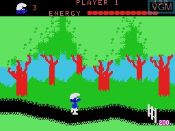 In-game screen of the game Smurf - Rescue In Gargamel's Castle on Coleco Industries Colecovision