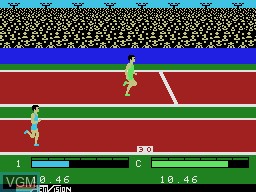 In-game screen of the game Activision Decathlon, The on Coleco Industries Colecovision