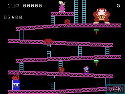 In-game screen of the game Donkey Kong on Coleco Industries Colecovision