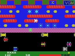 In-game screen of the game Frogger on Coleco Industries Colecovision
