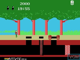 In-game screen of the game Pitfall! on Coleco Industries Colecovision