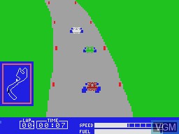 In-game screen of the game Pitstop on Coleco Industries Colecovision