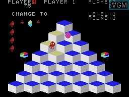 In-game screen of the game Q*bert on Coleco Industries Colecovision