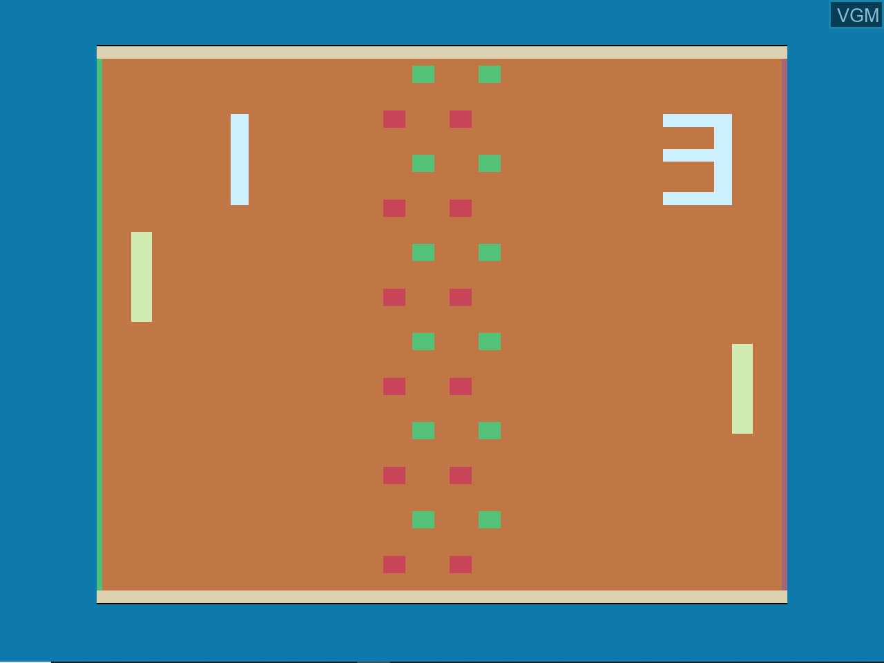 In-game screen of the game Tennis A on Nintendo Color TV-Game 15