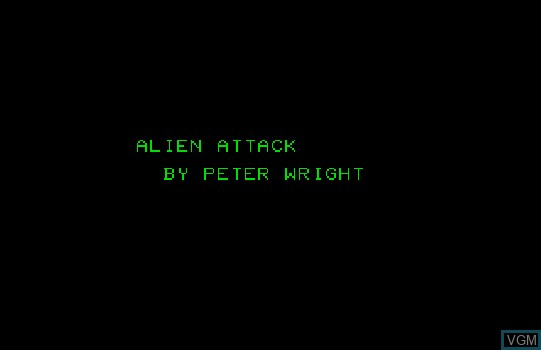 Title screen of the game Alien Attack on Commodore PET