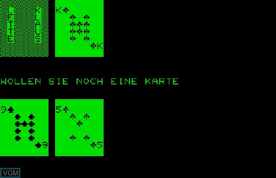 In-game screen of the game 17 und 04 on Commodore PET