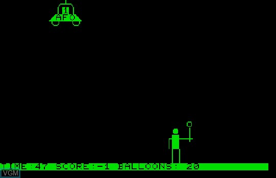 In-game screen of the game AFO on Commodore PET