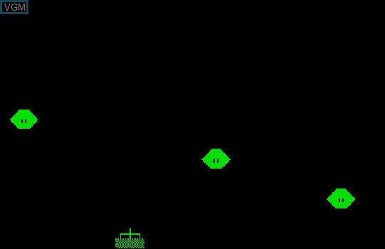In-game screen of the game Aliens! on Commodore PET