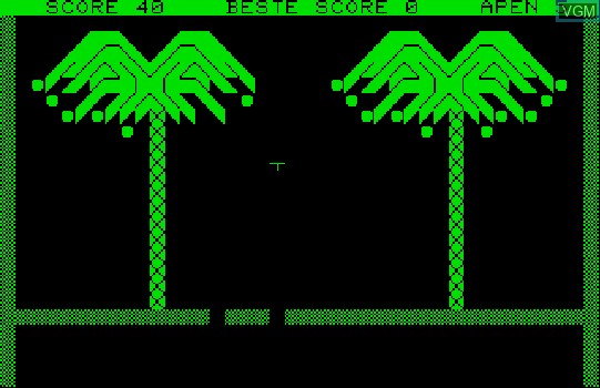 In-game screen of the game Alligator Moeras on Commodore PET