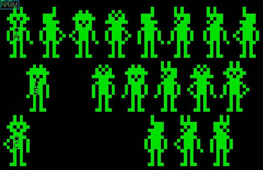 In-game screen of the game Android Nim on Commodore PET