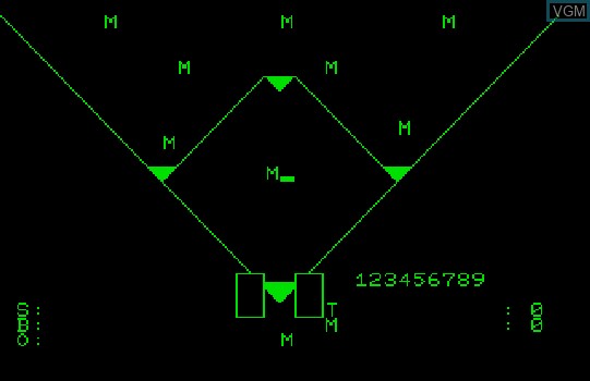 In-game screen of the game Baseball on Commodore PET