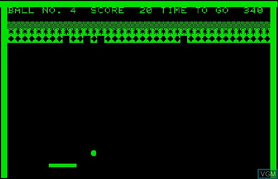 In-game screen of the game Breakthru' on Commodore PET