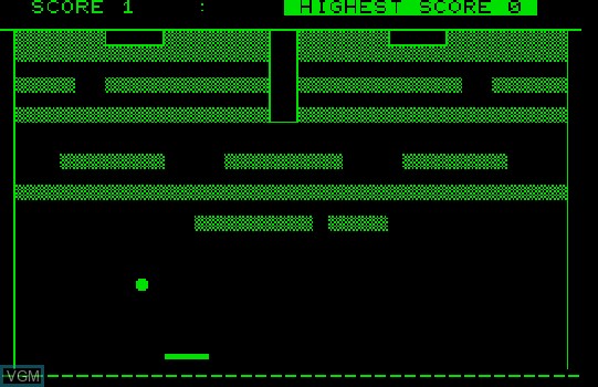In-game screen of the game Brick Wall on Commodore PET