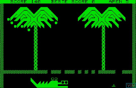 In-game screen of the game Alligator Moeras on Commodore PET