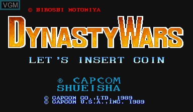 Title screen of the game Dynasty Wars on Capcom CPS-I
