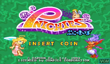 Title screen of the game Pnickies on Capcom CPS-I