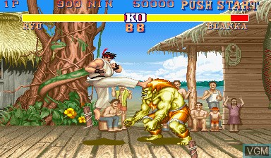 In-game screen of the game Street Fighter II - The World Warrior on Capcom CPS-I