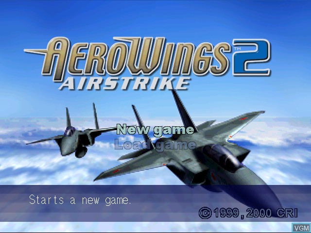 Title screen of the game AeroWings 2 - Air Strike on Sega Dreamcast