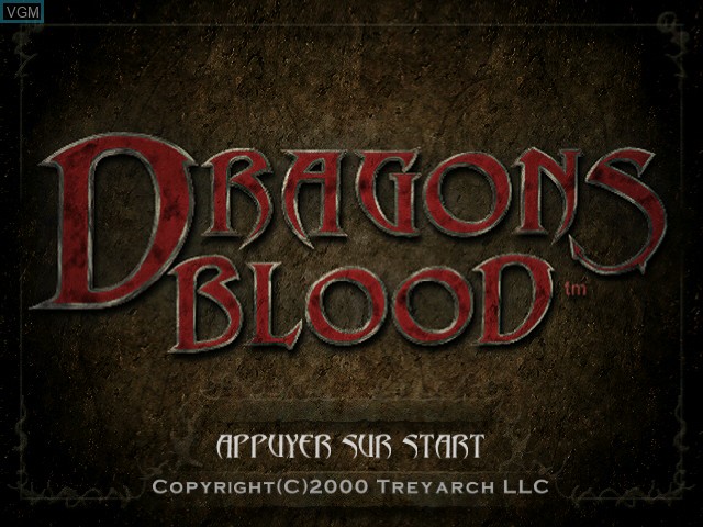 Title screen of the game Dragon's Blood on Sega Dreamcast