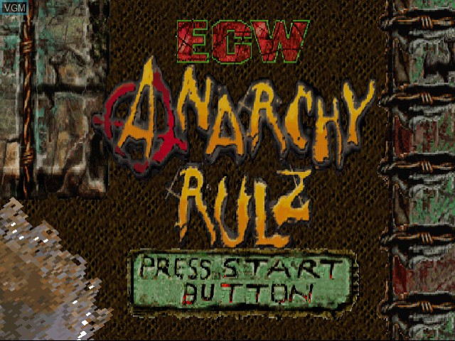 Title screen of the game ECW Anarchy Rulz on Sega Dreamcast