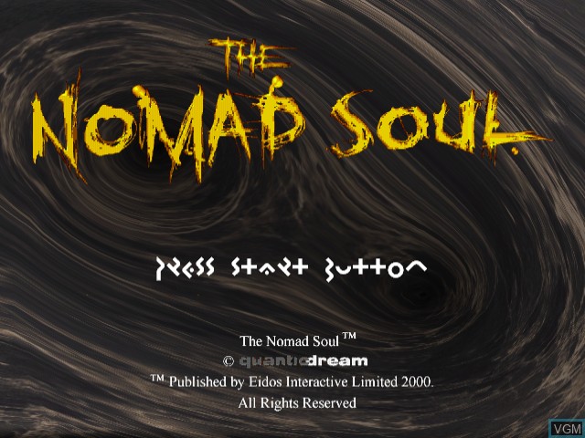 Title screen of the game Nomad Soul, The on Sega Dreamcast