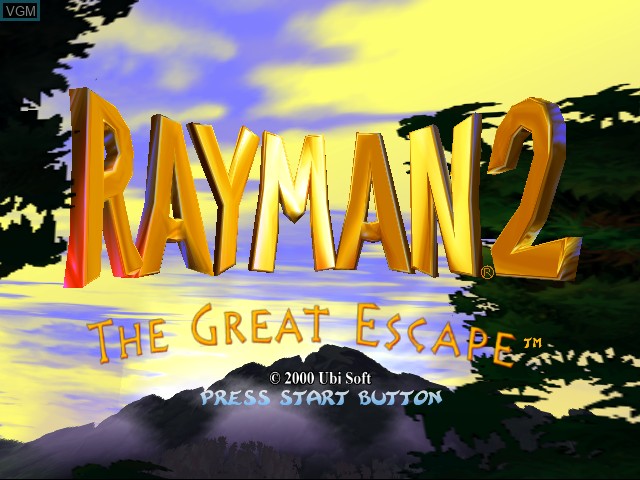 Title screen of the game Rayman 2 - The Great Escape on Sega Dreamcast