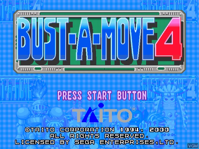 Title screen of the game Bust-A-Move 4 on Sega Dreamcast