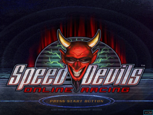 Title screen of the game Speed Devils Online Racing on Sega Dreamcast