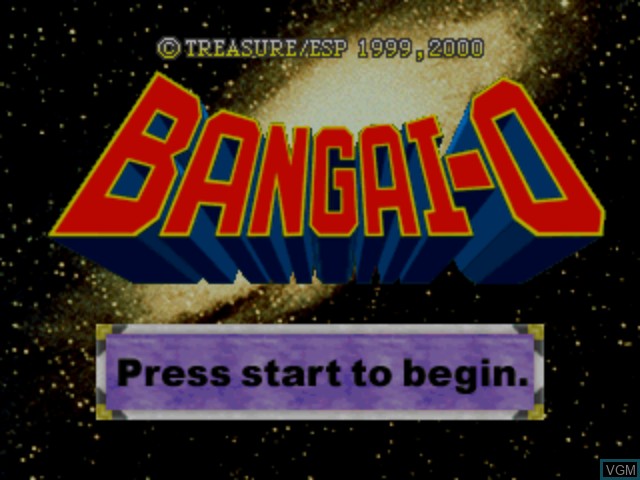 Title screen of the game Bangai-O on Sega Dreamcast