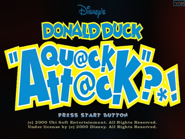 Title screen of the game Donald Duck - Quack Attack on Sega Dreamcast