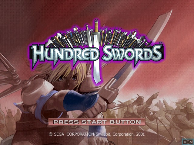 Title screen of the game Hundred Swords on Sega Dreamcast