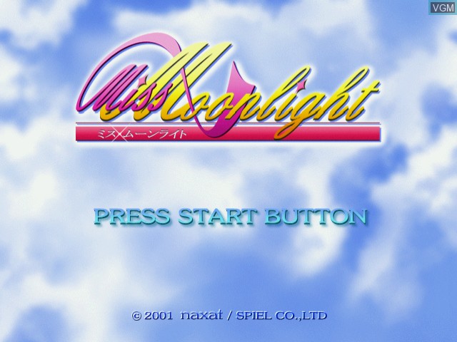 Title screen of the game Miss Moonlight on Sega Dreamcast