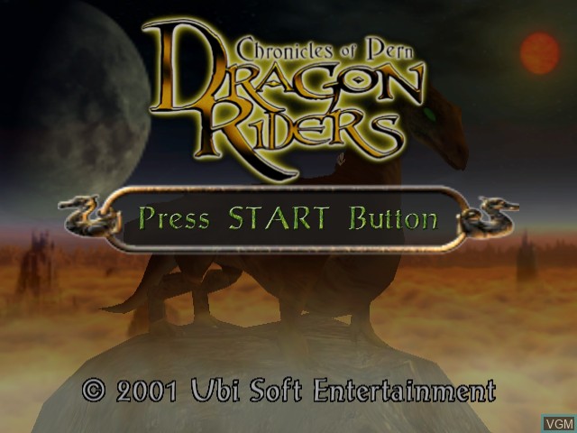 Title screen of the game Dragon Riders - Chronicles of Pern on Sega Dreamcast