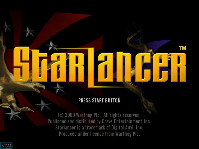 Title screen of the game StarLancer on Sega Dreamcast