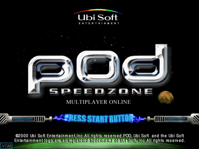 Title screen of the game POD - Speedzone on Sega Dreamcast