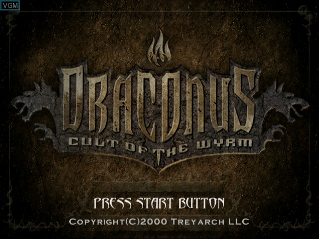 Title screen of the game Draconus - Cult of the Wyrm on Sega Dreamcast