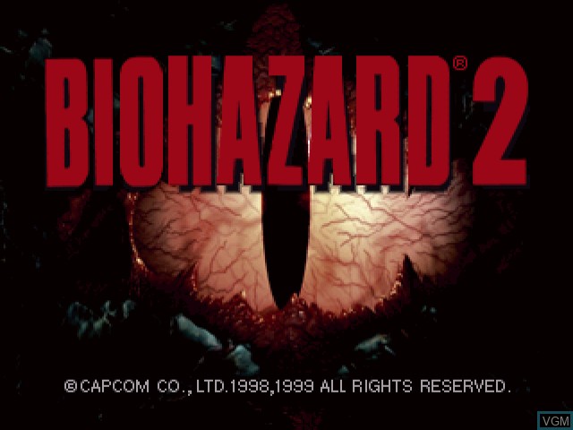 Title screen of the game BioHazard 2 on Sega Dreamcast
