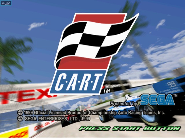 Title screen of the game CART Flag to Flag on Sega Dreamcast