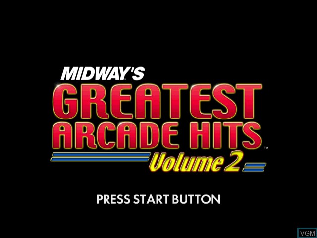 Title screen of the game Midway's Greatest Arcade Hits - Volume 2 on Sega Dreamcast