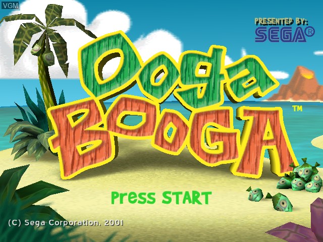 Title screen of the game Ooga Booga on Sega Dreamcast