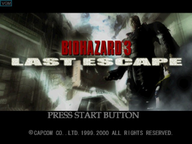 Title screen of the game BioHazard 3 - Last Escape on Sega Dreamcast