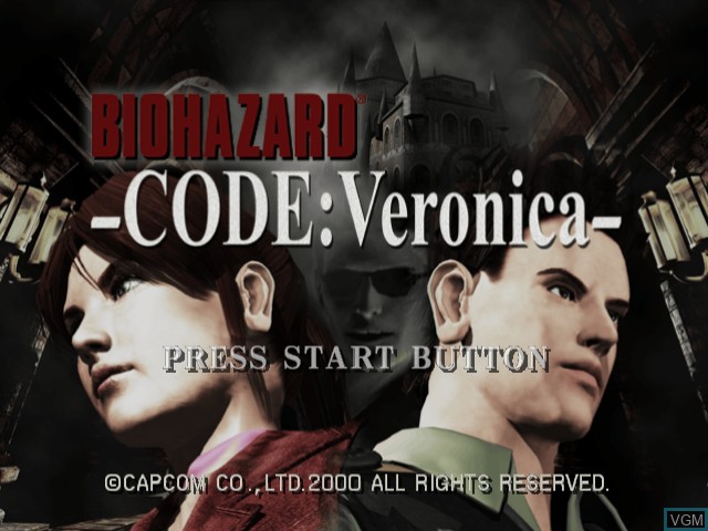 Title screen of the game BioHazard - Code Veronica on Sega Dreamcast