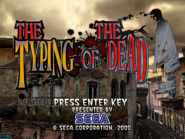 Title screen of the game Typing of the Dead, The on Sega Dreamcast